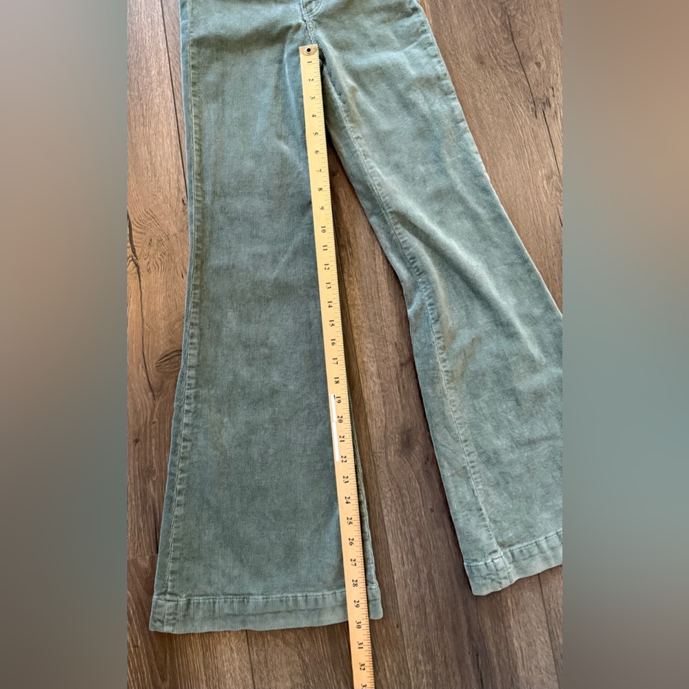 Rolla’s Eastcoast Flare Corduroy Pants 26 High Rise 70s Retro Olive Green - Picture 7 of 8